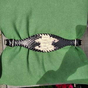 The Kooples EUC Python/Snakeskin Corset Waist Belt, Double Buckle SZ 75cm/29.5"